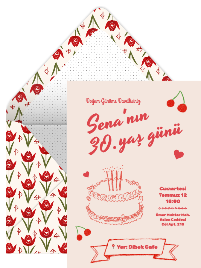 Yaş Günü Doğum Günü Davetiyesi