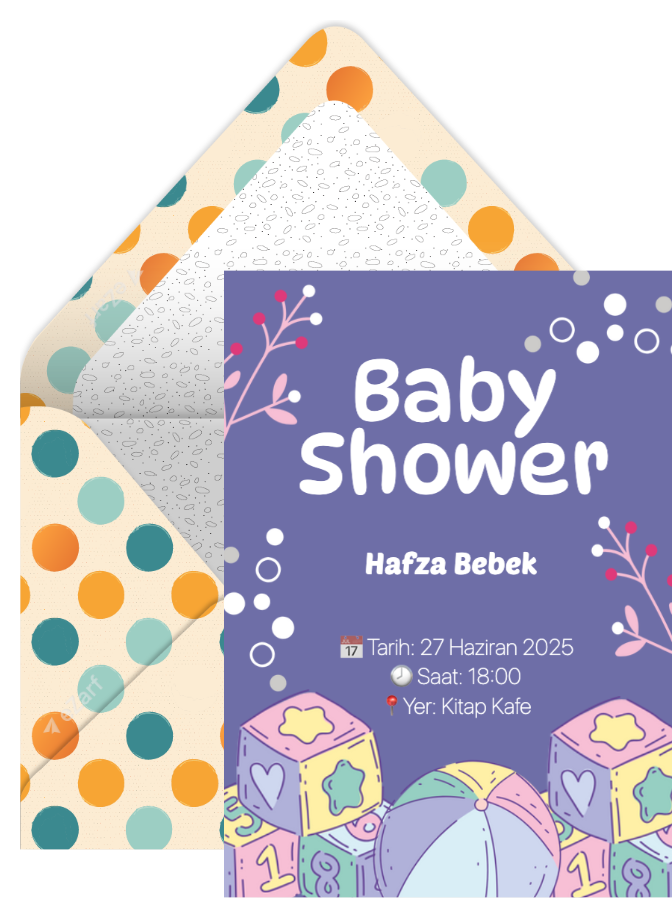 Neşeli Baby Shower Davetiyesi